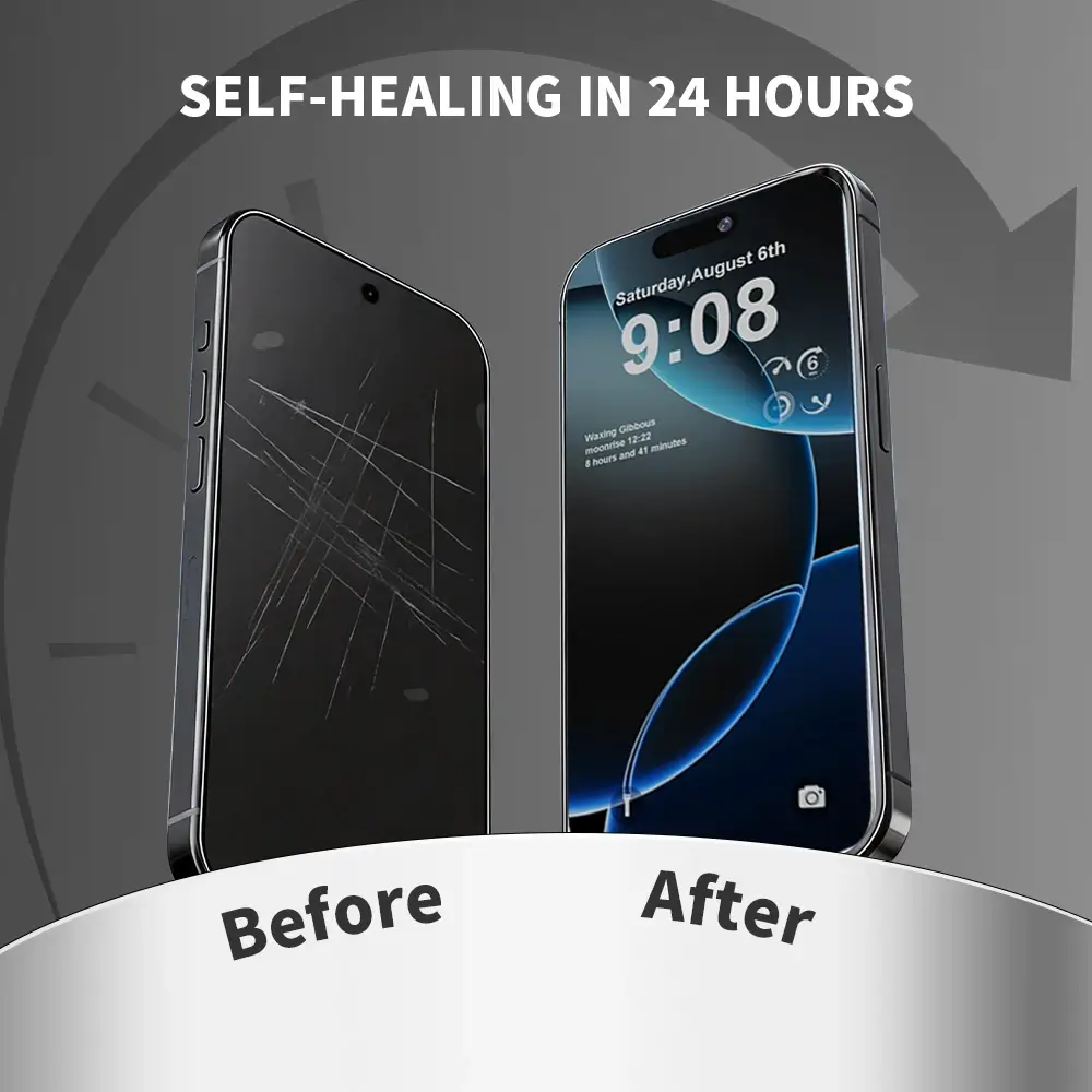 TPU screen protector self healing repairs scratches within 24 hours