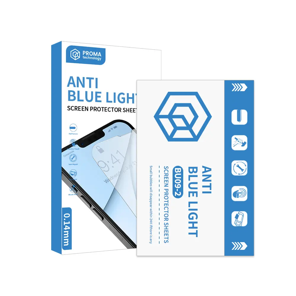 Anti blue light hydrogel screen protector sheet 014mm blocks blue light