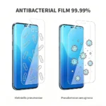 Soft TPU screen protector sheet antibacterial 9999 percent kills bacteria