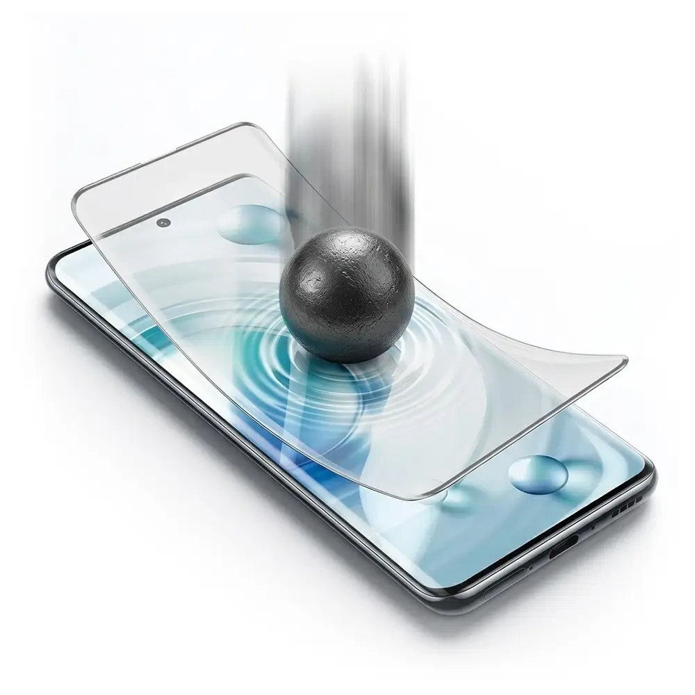 Flexible hydrogel film cushions shock anti shatter on impact