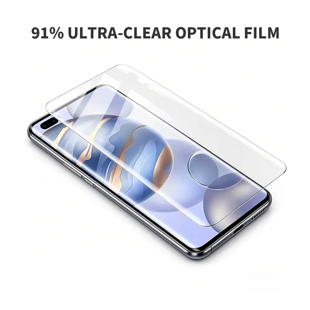 TPU hydrogel film screen protector sheet with 91 percent light transmittance ultra clear view