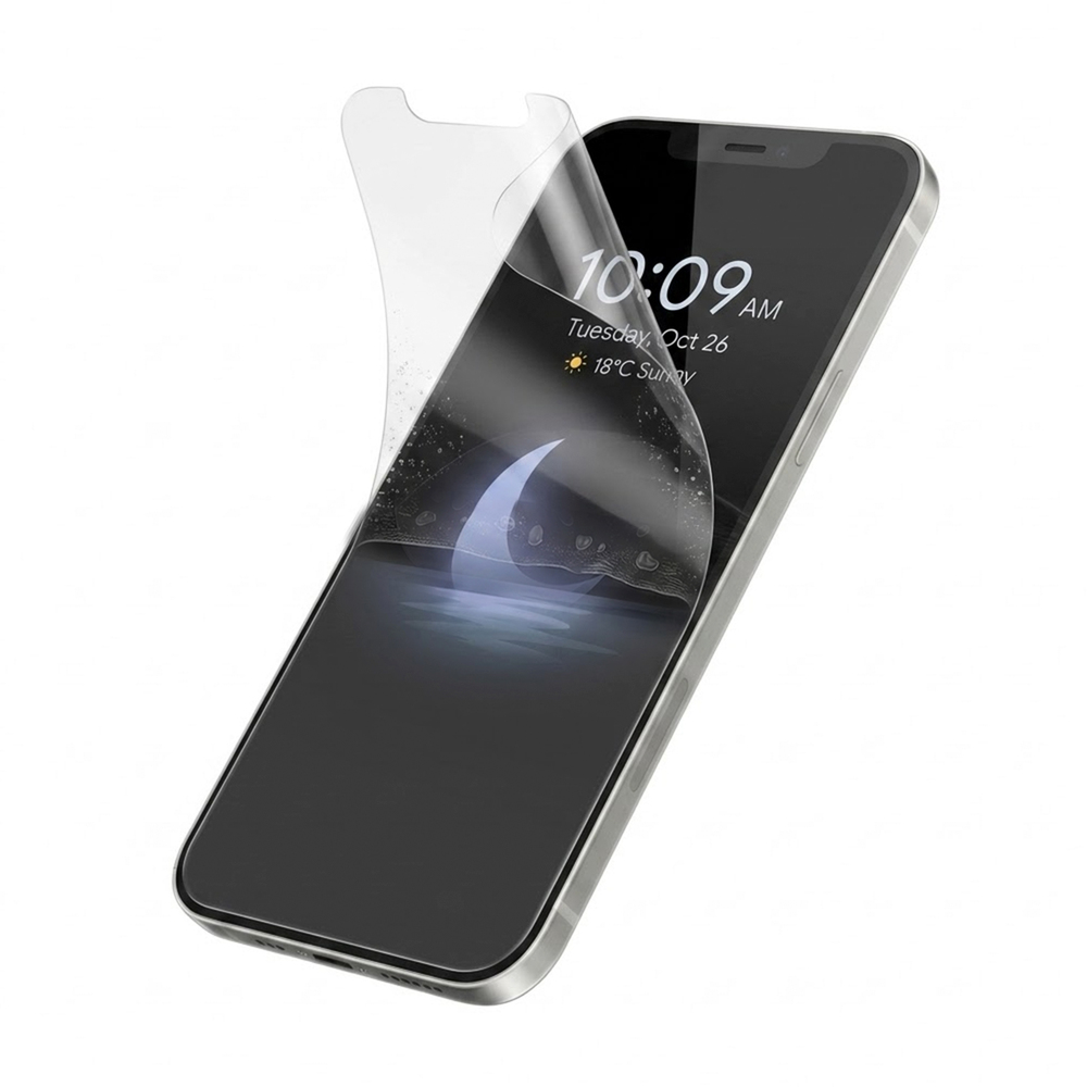 Screen protector silicone sheet half applied light shows zero air bubbles