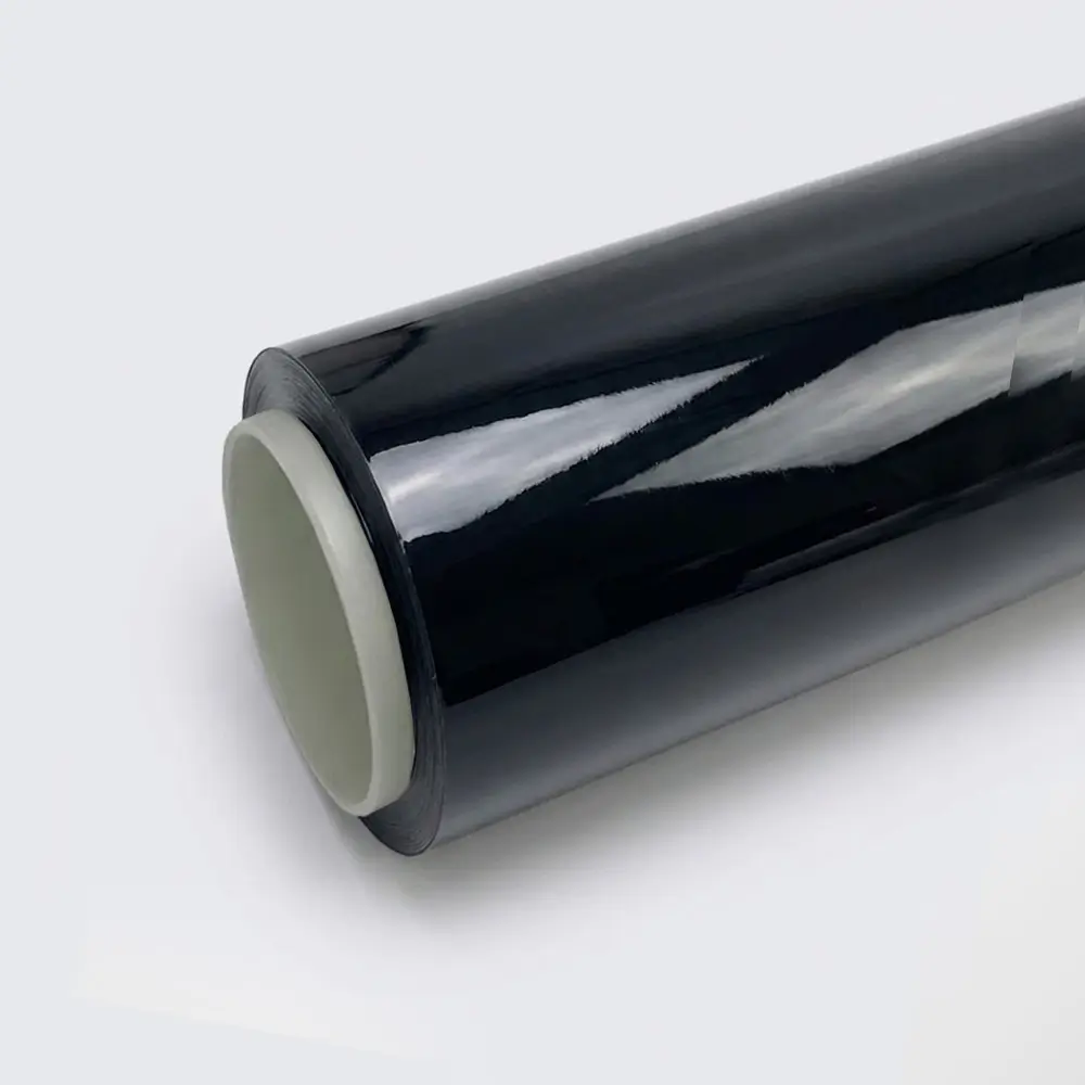 Black car wrap glossy TPU finish
