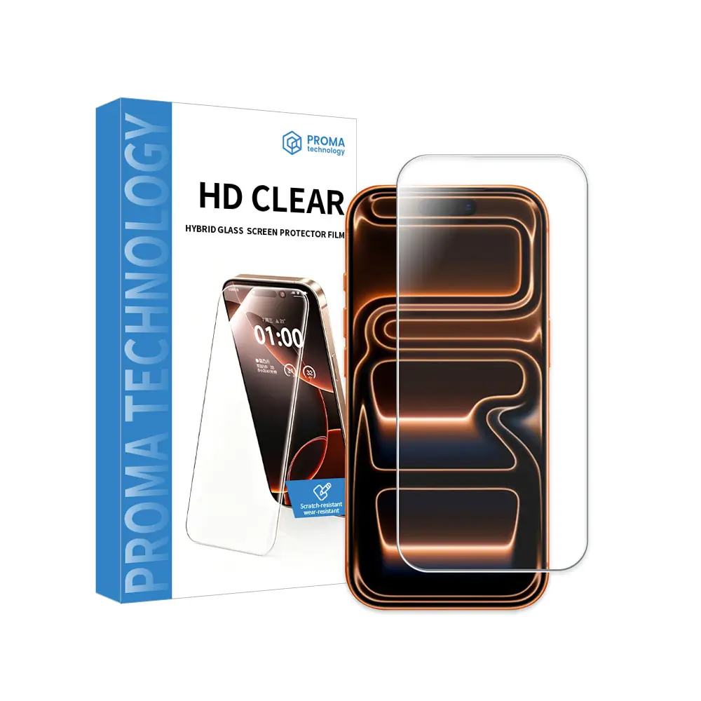 Silicone screen protector sheet HD clear hybrid glass scratch resistant wear resistant