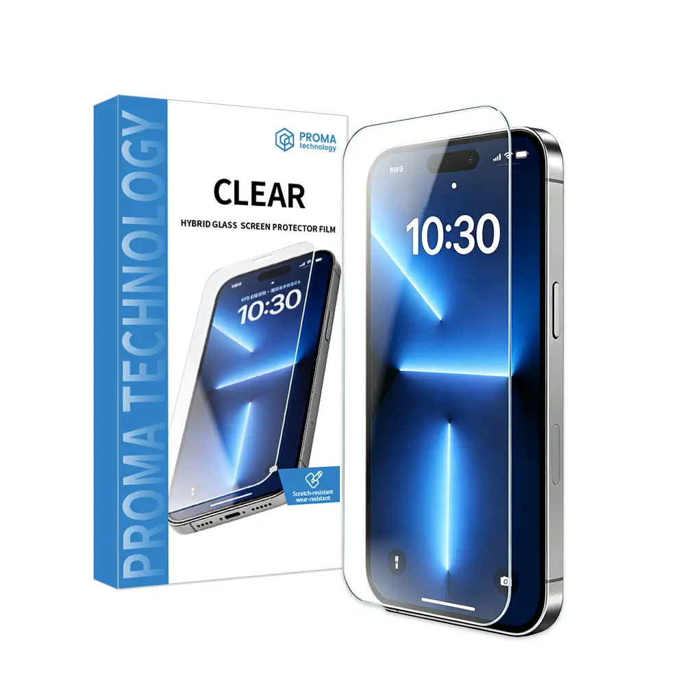Silicone adhesive screen protector sheet hybrid glass clear scratch resistant wear resistant