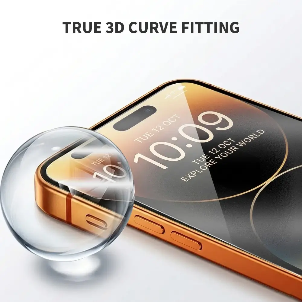 Curved screen protector sheet TPU true 3D curve fitting for edge to edge coverage