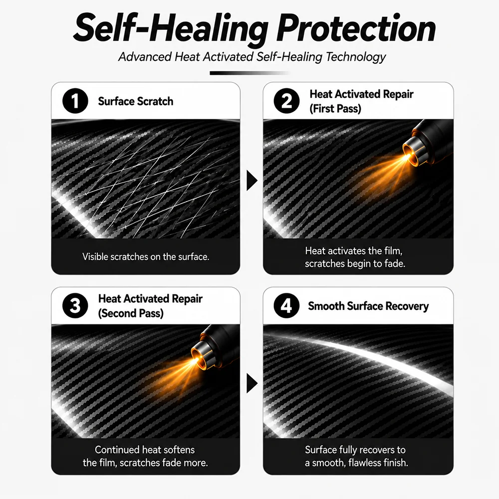TPU Carbon Fiber Black Color PPF Self-adhesive Car Protection Film