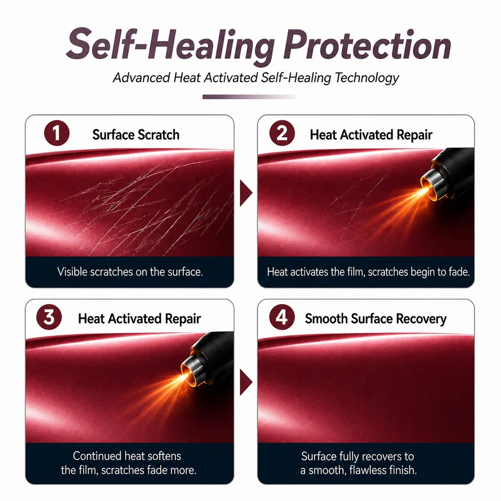 TPU Crimson Color PPF Self-adhesive Car Protection Film