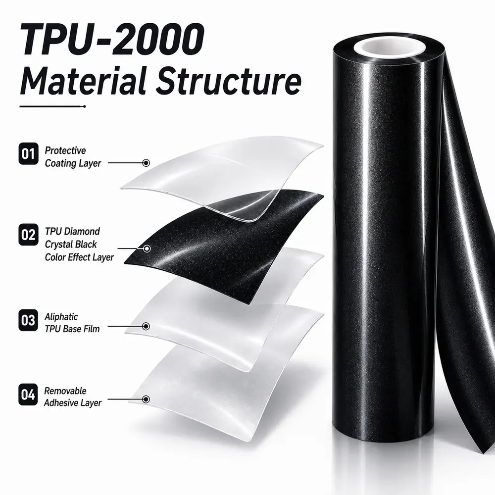 TPU Diamond Crystal Black Color PPF