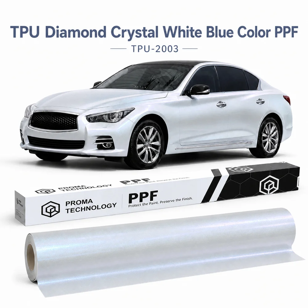 TPU Diamond Crystal White Blue Color PPF-Main Image