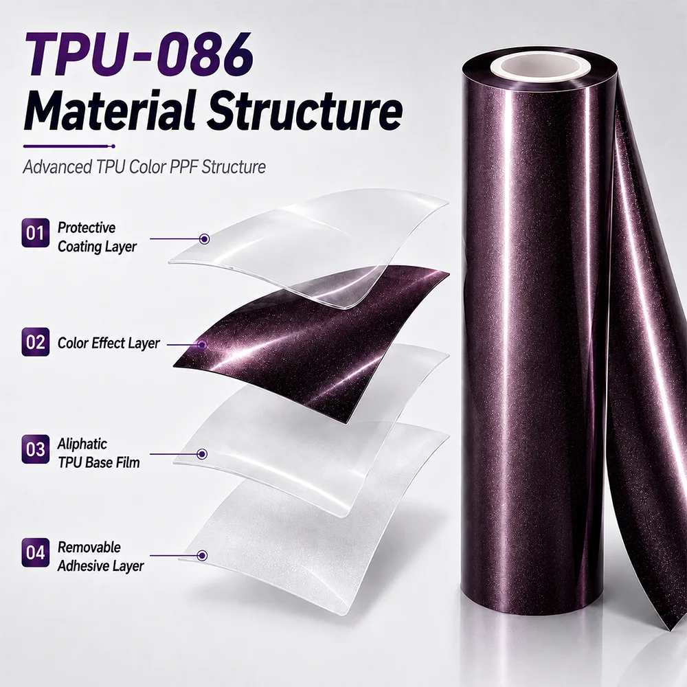 TPU Eve Purple Color PPF Paint Protection Film For Car