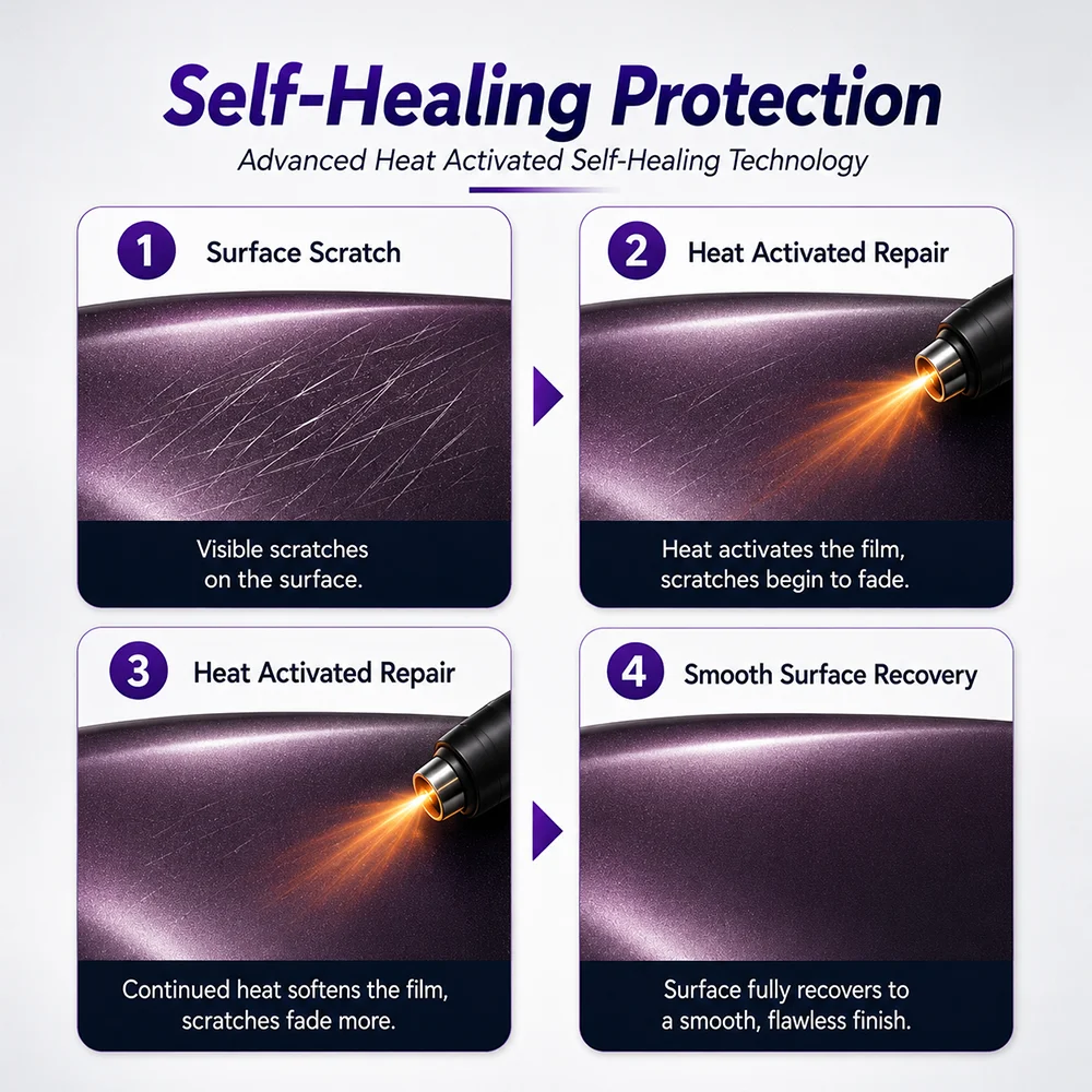TPU Eve Purple Color PPF Paint Protection Film For Car