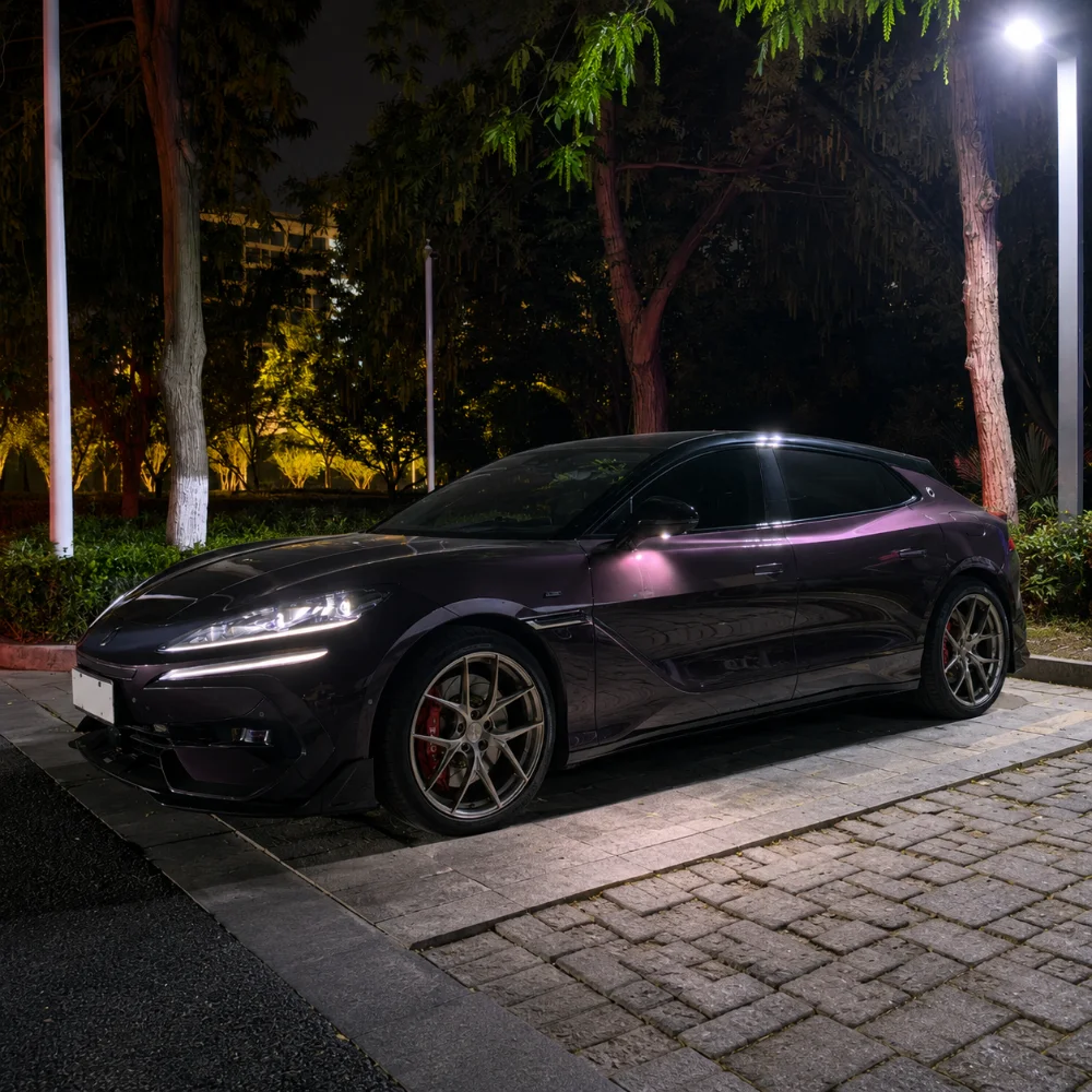 TPU Eve Purple Color PPF-scene display