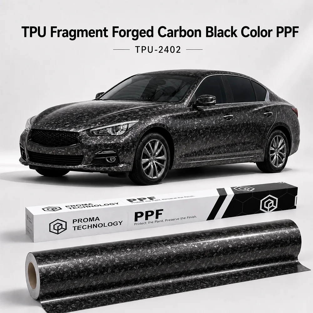 TPU Fragment Forged Carbon Black Color PPF-Main Image