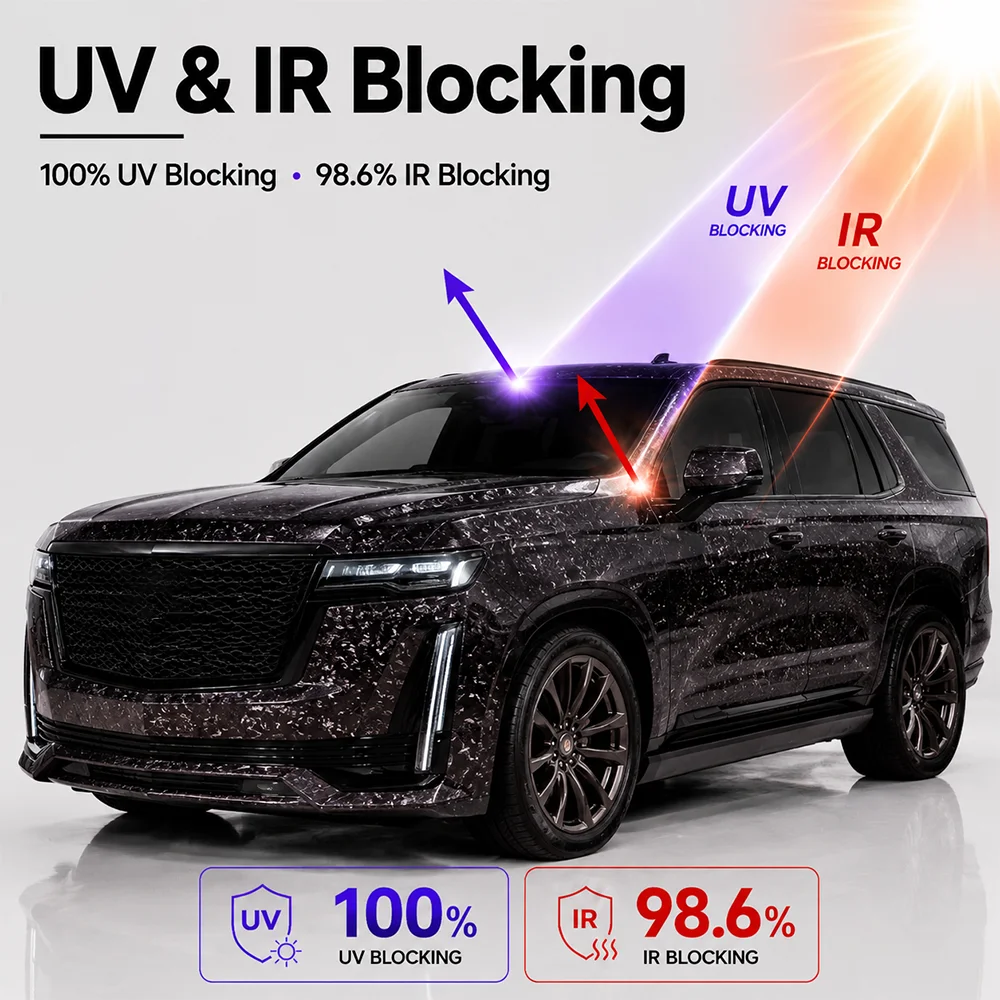 TPU Fragment Forged Carbon Black Color PPF Car Paint Protective Film