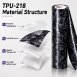 TPU Gloss Forged Carbon Black Color PPF Car Paint Protective Film