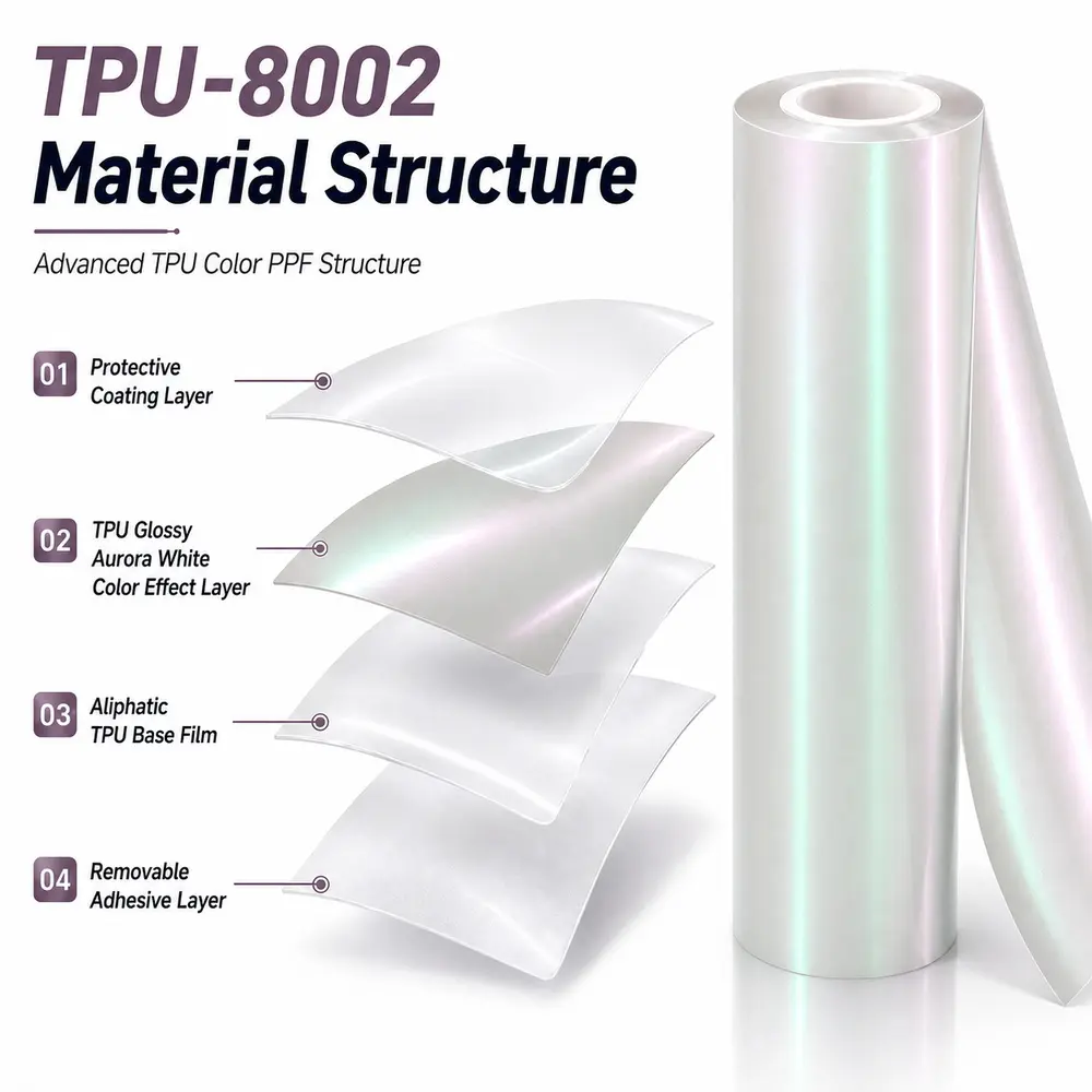 TPU Glossy Aurora White Color PPF