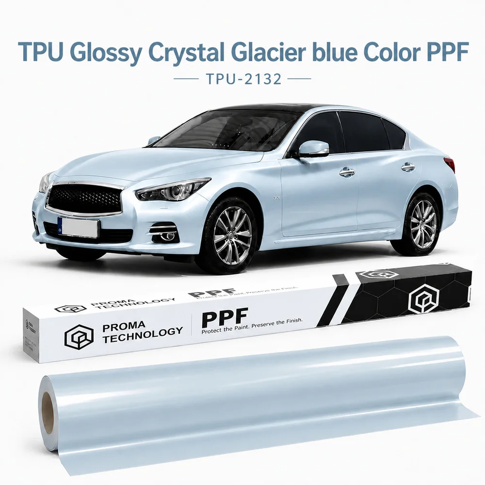 TPU Glossy Crystal Glacier blue Color PPF-Main Image
