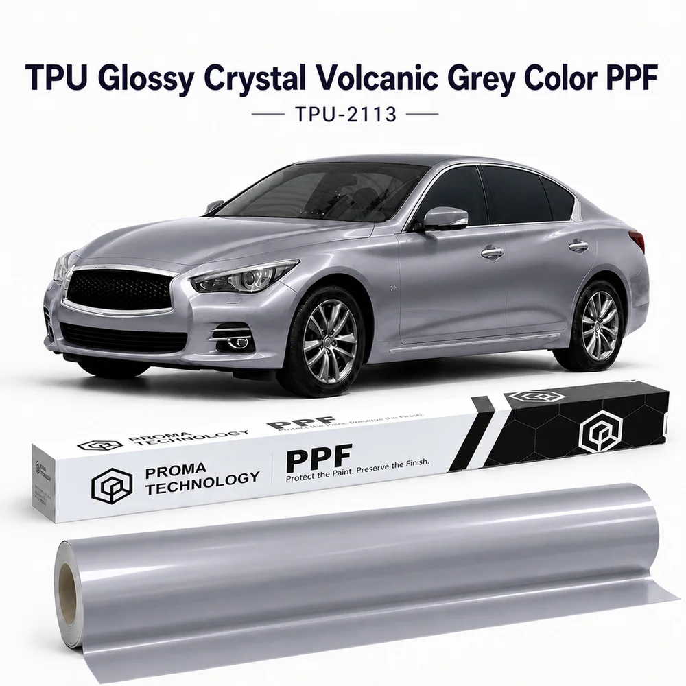 TPU Glossy Crystal Volcanic Grey Color PPF-Main Image