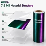 TPU-134 Green Galaxy Color PPF7.5 Mil Material Structure
