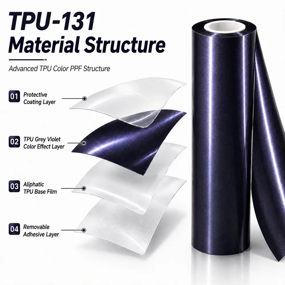 TPU Grey Violet Color PPF Car Paint Protective Film
