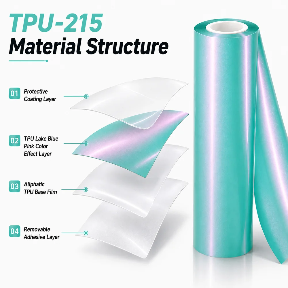 TPU Lake Blue Pink Color PPF Self-adhesive Car Protection Film