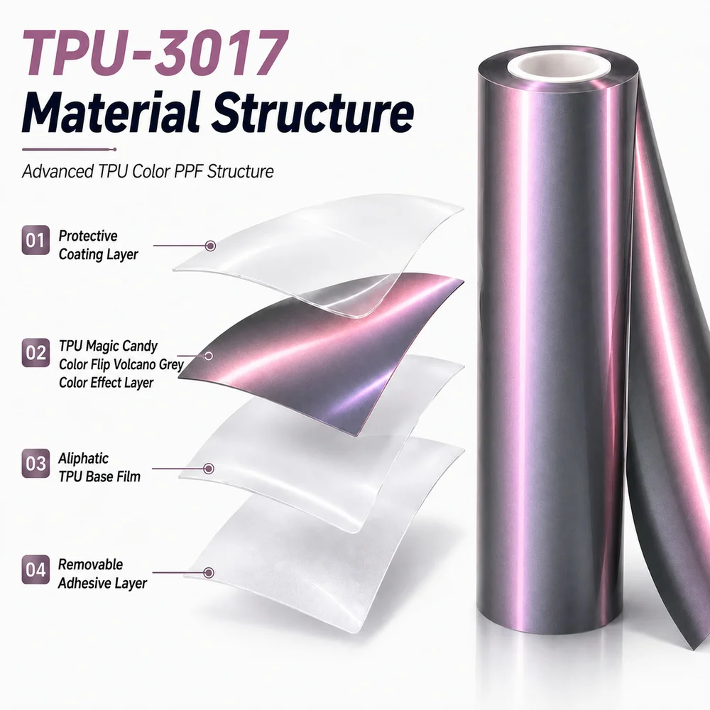 TPU Magic Candy Color Flip Volcano Grey Color PPF