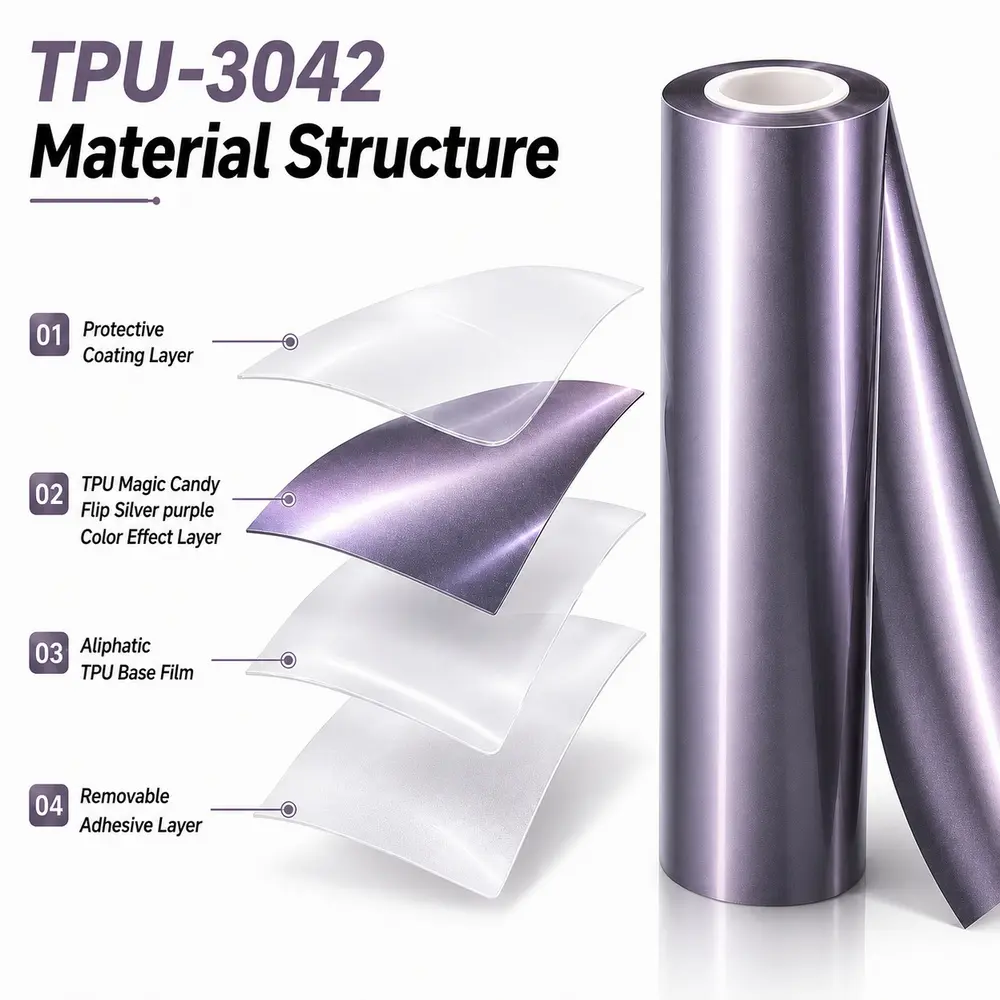 TPU Magic Candy Flip Silver purple Color PPF