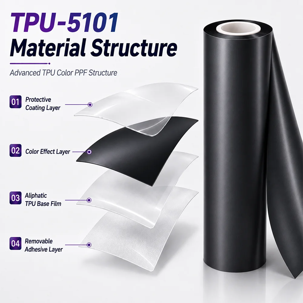 TPU Matte Black Color PPF Car Paint Protective Film