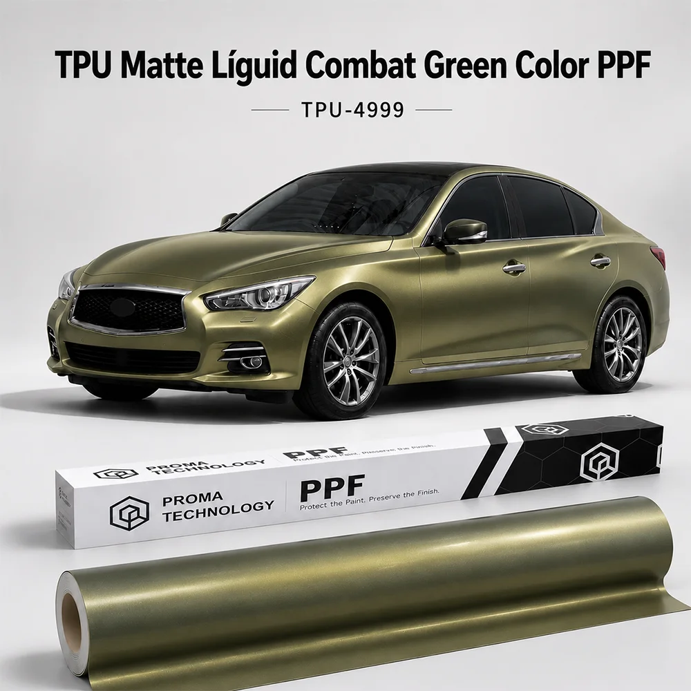 TPU Matte Liquid Combat Green Color PPF-Main image display
