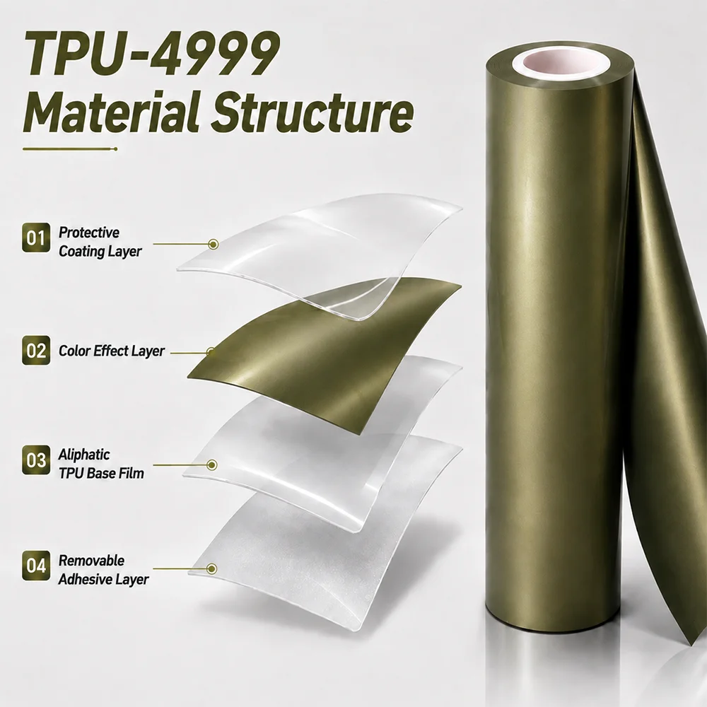 TPU Matte Liquid Combat Green Color PPF Paint Protection Film