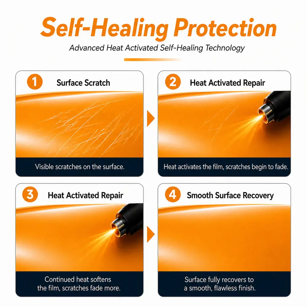 TPU Mclaren Orange Color PPF Self-adhesive Car Protection Film