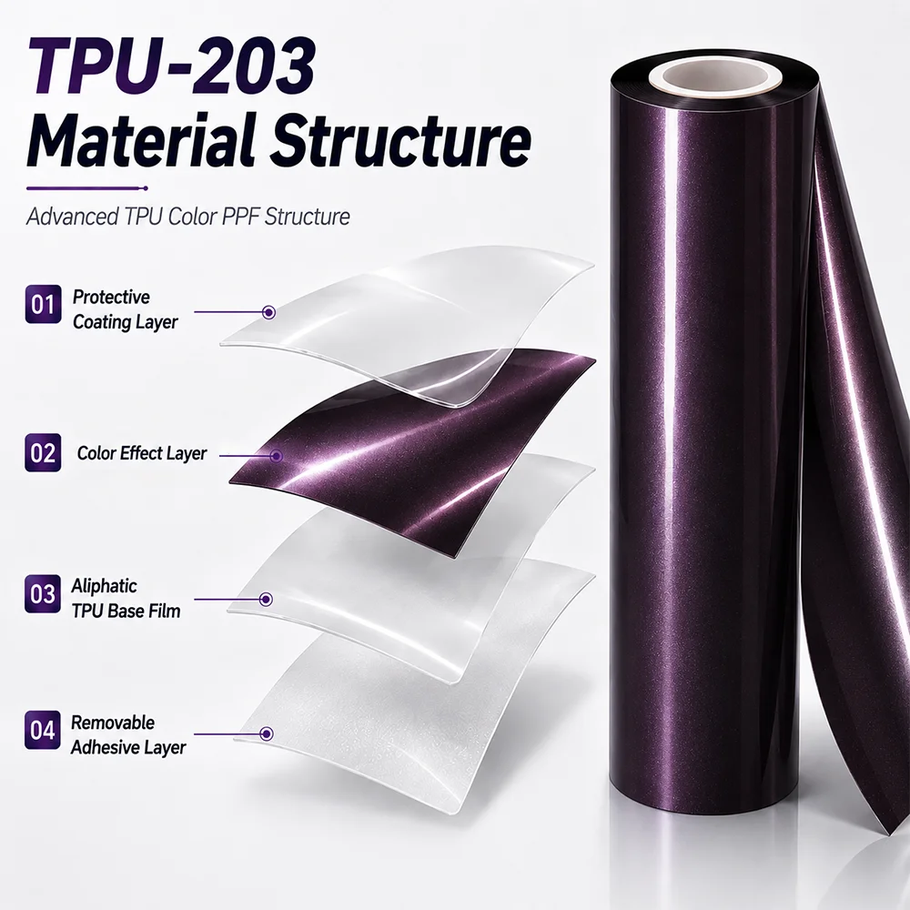 TPU Metallic Amethyst Color PPF Paint Protection Film For Car