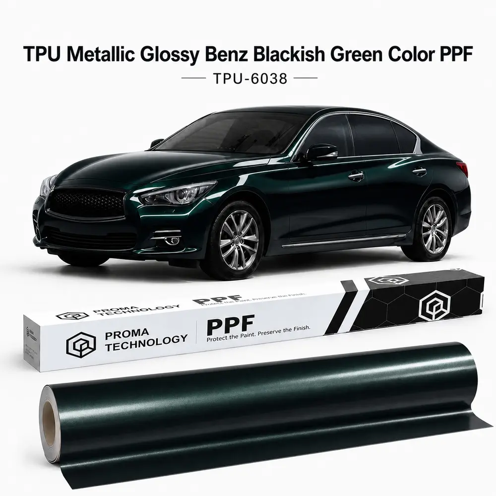 TPU Metallic Glossy Benz Blackish Green Color PPF-Main image