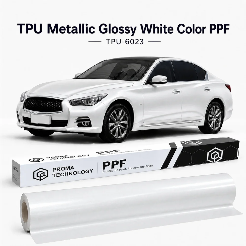 TPU Metallic Glossy White Color PPF-Main image display