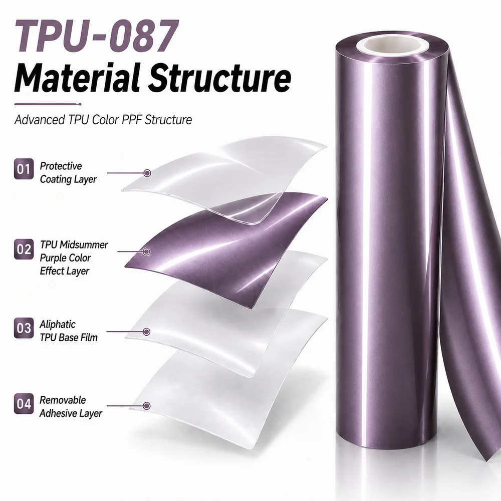TPU Midsummer Purple Color PPF Paint Protection Film For Car