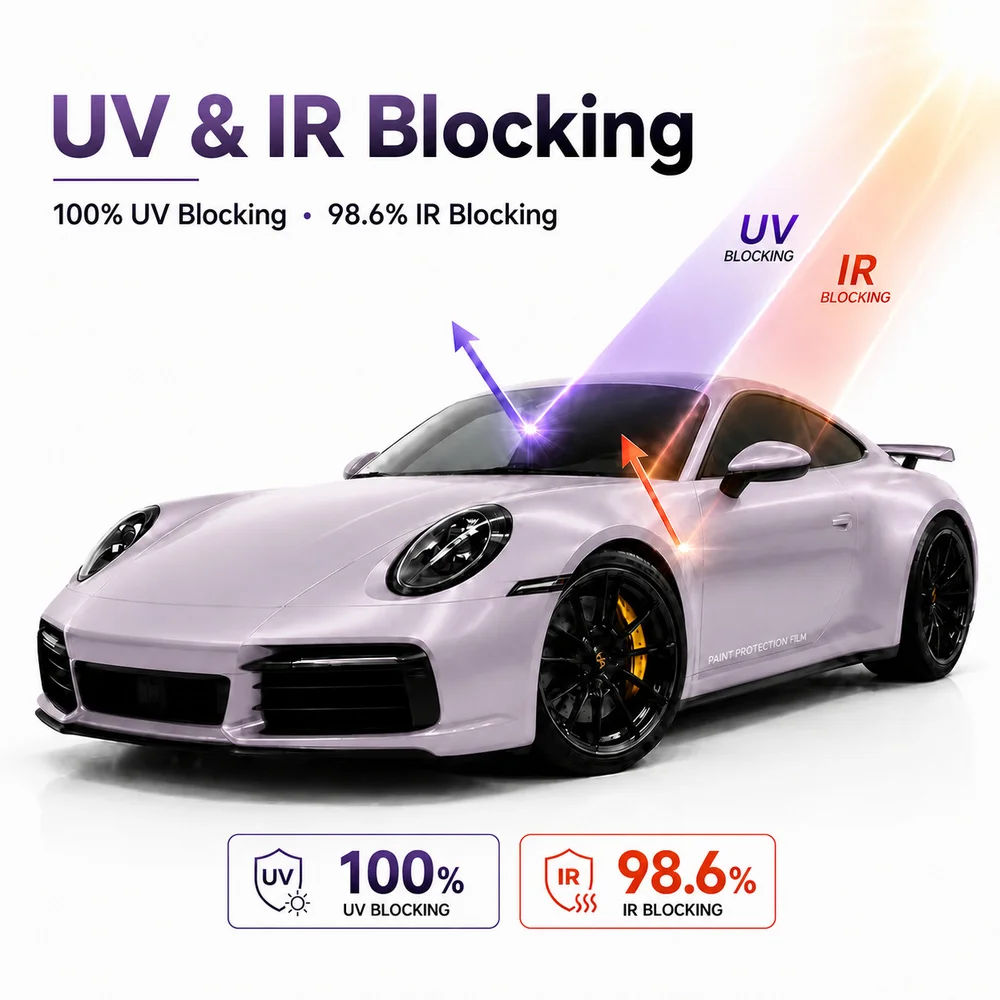 TPU Mist Grey Purple Color PPF Car Paint Protective Film