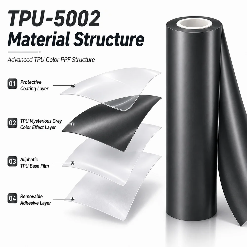 TPU Mysterious Grey Color PPF Car Paint Protective Film