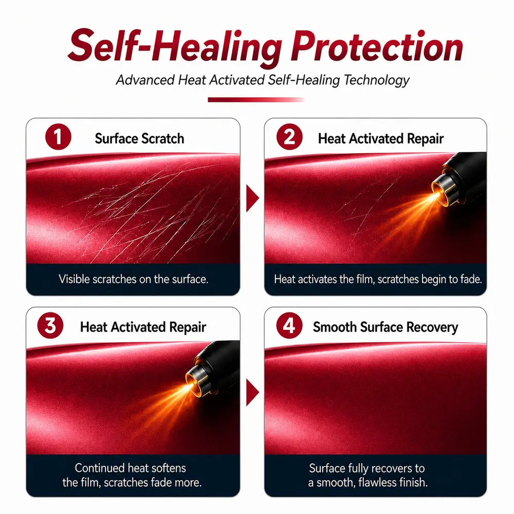 TPU Paint Metallic Soul Red Color PPF Film For Car