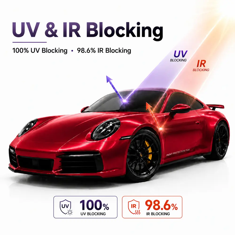 TPU Paint Metallic Soul Red Color PPF Film For Car