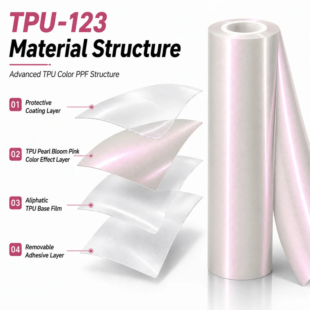 TPU Pearl Bloom Pink Color PPF Car Paint Protective Film