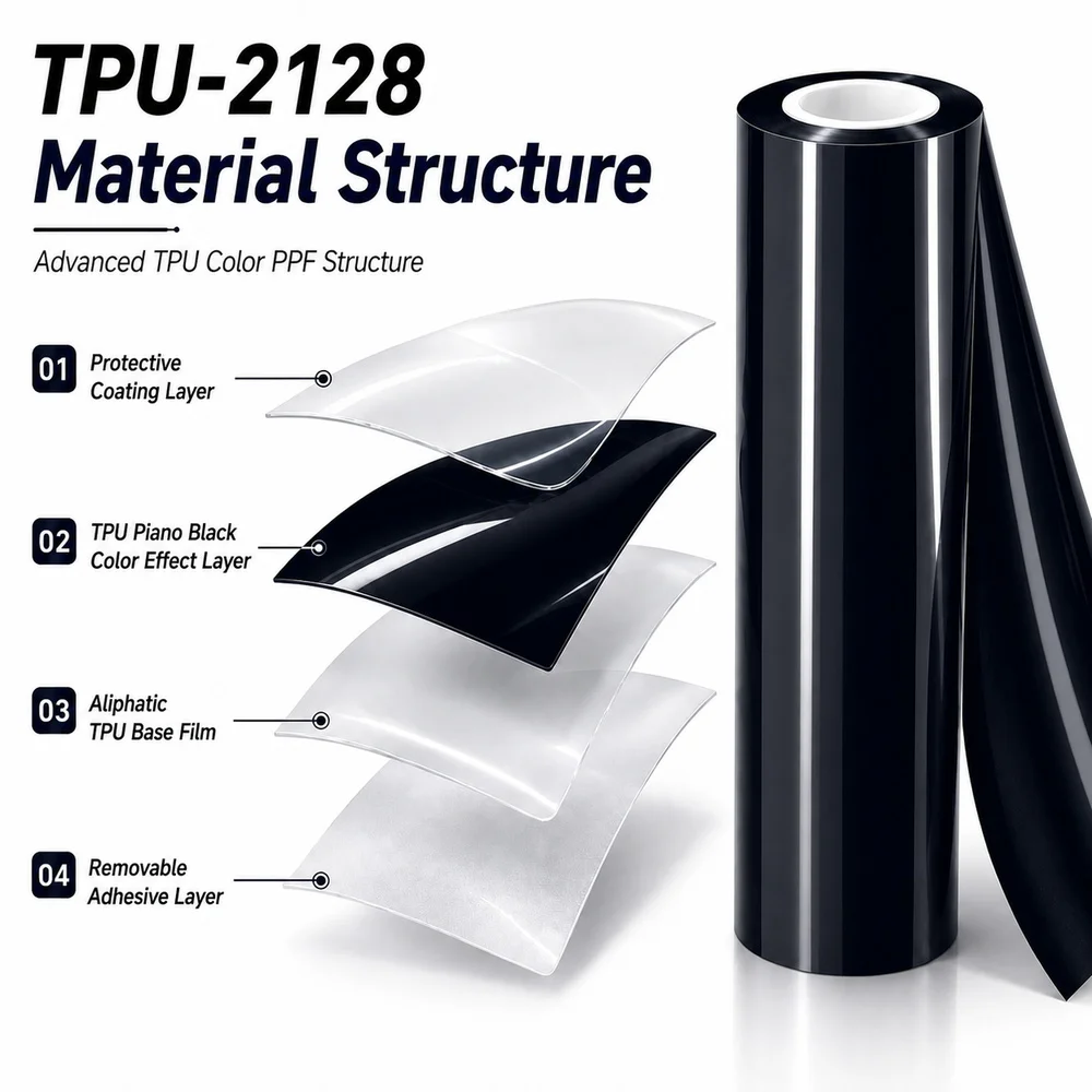TPU Piano Black Color PPF Self-adhesive Car Protection Film