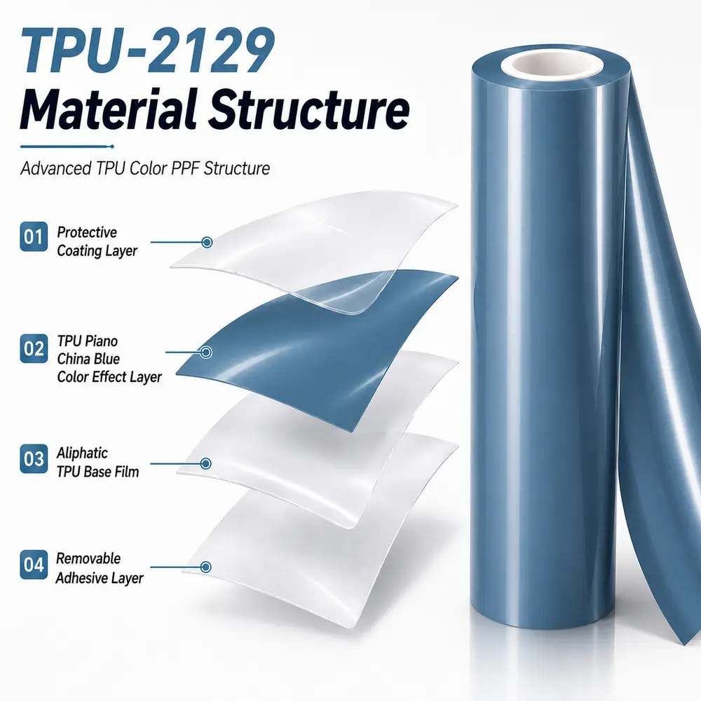 TPU Piano China Blue Color PPF