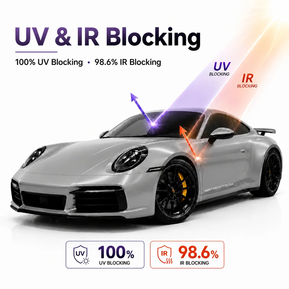 TPU Porsche Grey Color PPF Self-adhesive Car Protection Film