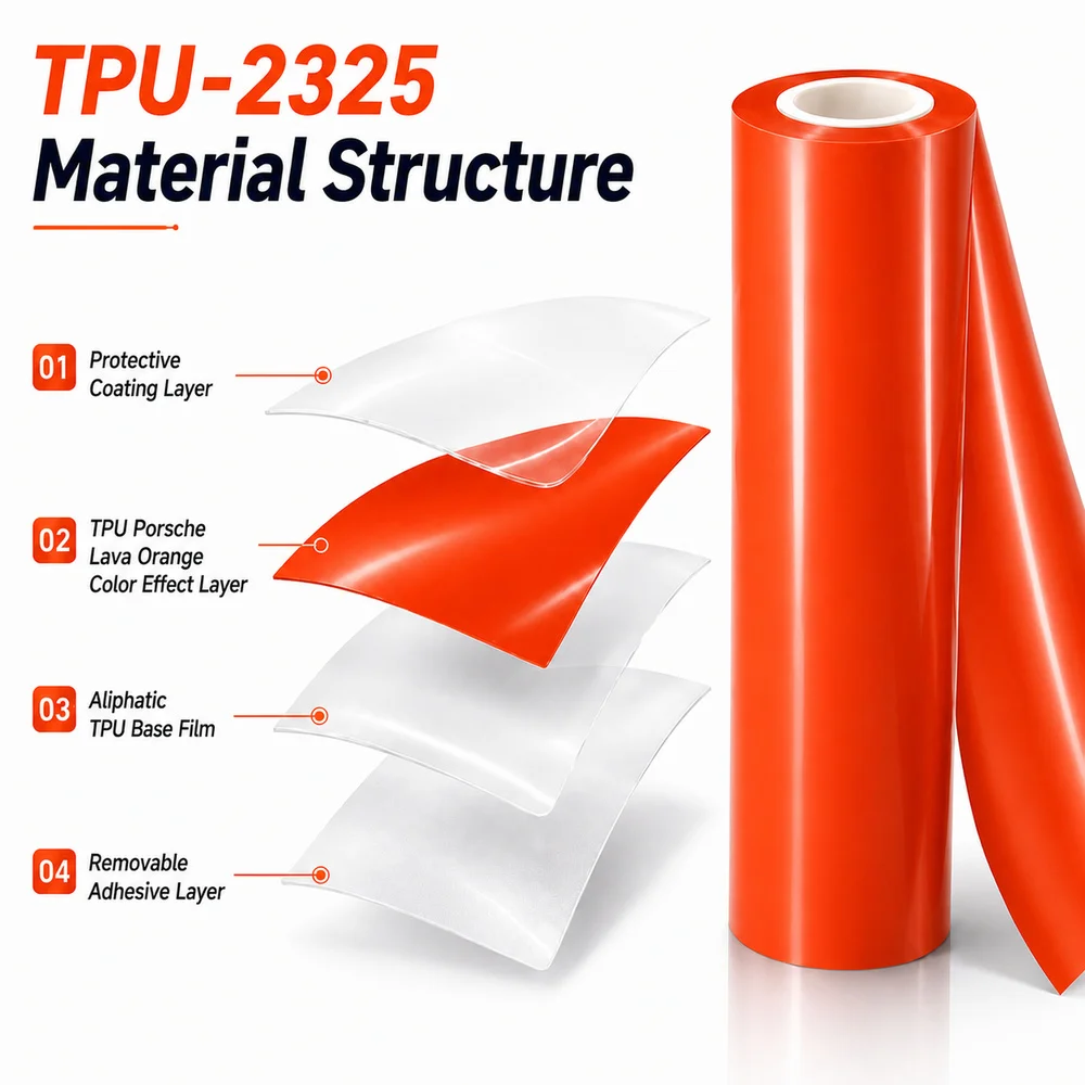 TPU Porsche Lava Orange Color PPF