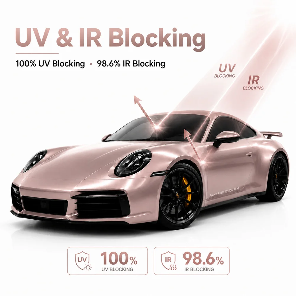 TPU Rouge Pearl Pink Color PPF Car Protective Film