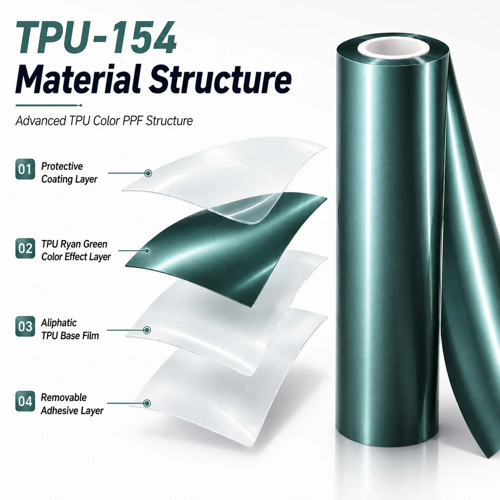 TPU Ryan Green Color PPF Car Paint Protective Film