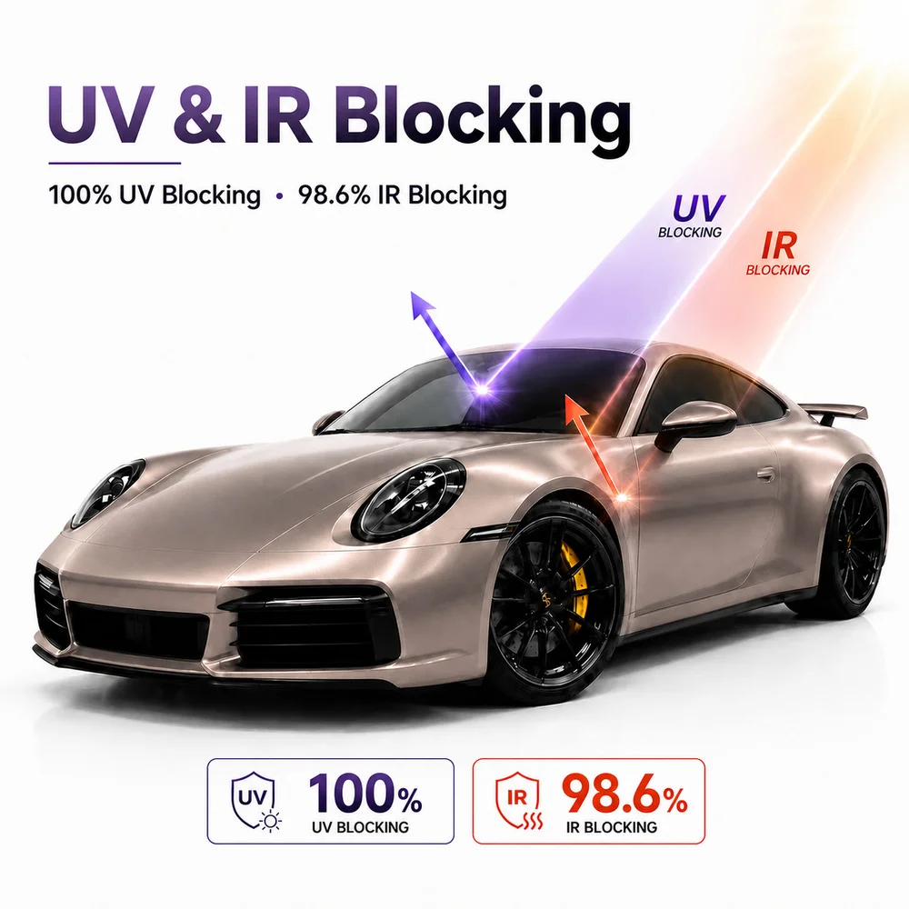 TPU Satin Grey Gold Color PPF Car Paint Protective Film