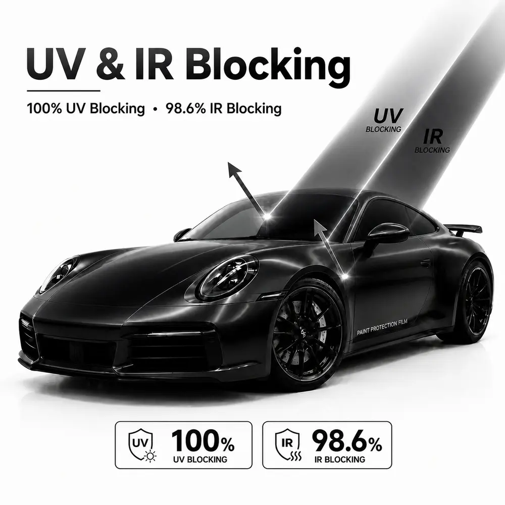 TPU Satin Metallic Glossy Black Color PPF Film For Car