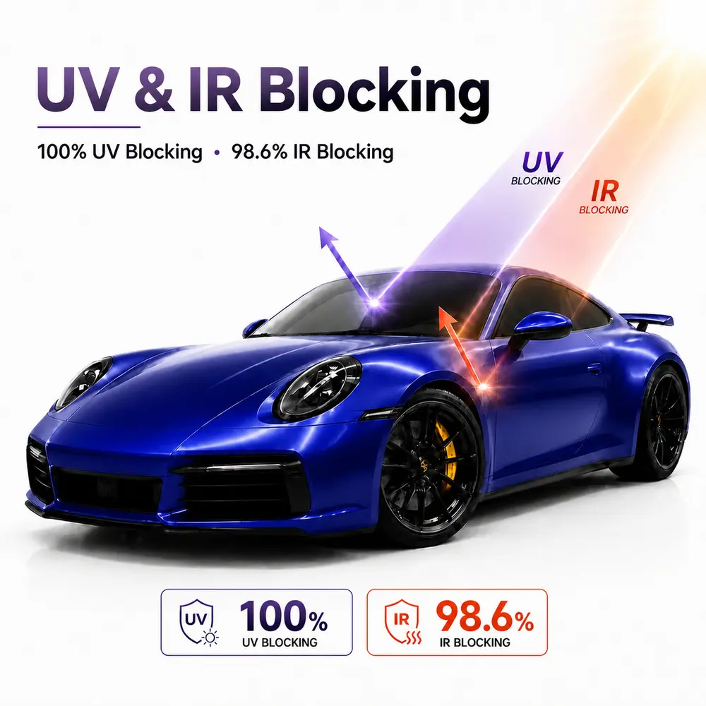 TPU Satin Metallic Glossy BlueBerry Color PPF Paint Protection Film For Car